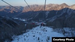 지난해 1월 새에 맞춰 개장한 북한 강원도 원산의 마식령 스키장. '우리투어' 사진 제공.