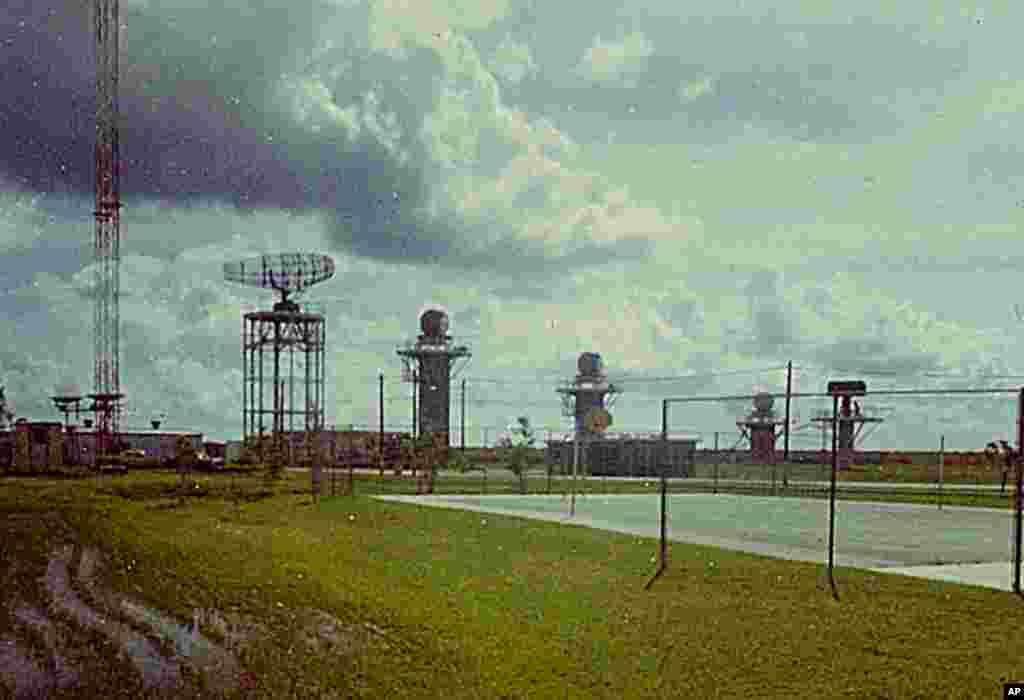 Radar towers fill the area near the Dan Beard Research Center near the Nike missile site inside the Everglades National Park, Florida, as seen in a photo from 1968. 