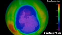 The ozone layer over Antarctica seen in 1994. (NASA's Goddard Space Flight Center)