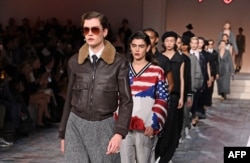 Models walk the runway during the Dior pre-fall fashion show at the Brooklyn Museum in Brooklyn, New York on April 15, 2024. (Photo by Andrea RENAULT / AFP)