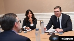 Zamenik pomoćnika državnog sekretara Sjedinjenih Američkih Država i specijalni predstavnik za Zapadni Balkan Metju Palmer, satao se u nedelju u Vašingtonu sa predsednikom Srbije Aleksandrom Vučićem, (Foto: Instagram profil predsednika Srbije)