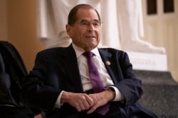 FILE - House Judiciary Committee Chairman Jerrold Nadler, a Democrat, prepares for a television interview at the Capitol in Washington, July 26, 2019.