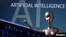 Kata Artificial Intelligence dalam sebuah ilustrasi, 4 Mei 2023. (Foto: REUTERS/Dado Ruvic)