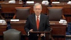 Senate Majority Leader Mitch McConnell, R-Ky., speaks before the impeachment trial against President Donald Trump begins in the Senate at the U.S. Capitol in Washington, Jan. 21, 2020.