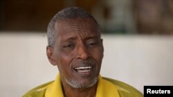 Actor Abdulle Abdi Mohamud speaks during an interview with Reuters on the site of the renovation project of Somalia's National Theatre in Mogadishu, Somalia February 3, 2019.