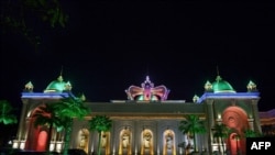 FILE - The Kings Romans Chinese casino in Ton Pheung, a special economic zone set in northwestern Laos along the Mekong river, at the border with Thailand and Myanmar, April 8, 2015.