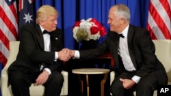 Le président Donald Trump et le Premier ministre australien Malcolm Turnbull à New York, le 4 mai 2017.