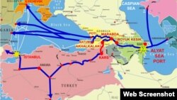 TRACECA (Rəsmi xəritə, Mənbə TRACECA)