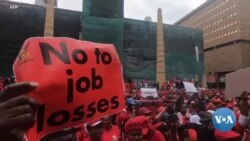 Manifestations syndicales sud-africaines contre les pertes d'emplois