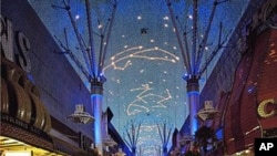Each night on Old Las Vegas's Fremont Street, lights and speakers create a show overhead.