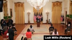 Le président américain Joe Biden lors de sa première conférence de presse à la Maison Blanche, le 25 mars 2021.