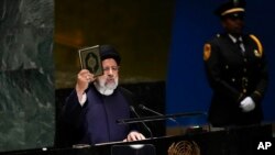 ประธานาธิบดีอิหร่าน เอบราฮิม ราอิซี กล่าวในเวทีประชุมสมัชชาใหญ่สหประชาชาติ ณ นครนิวยอร์ก 19 กันยายน 2023