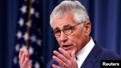 Menhan AS Chuck Hagel membantah keluhan PM Irak dalam keterangannya kepada media di Pentagon, Kamis (22/1).