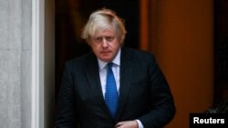 Britanski premijer Boris Džonson posle susreta sa sultanom Omana u Londonu, 14. januara 2022.