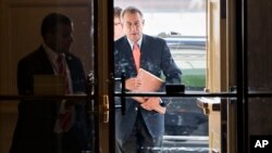 Speaker of the House John Boehner, R-Ohio, arrives at the Capitol in Washington, Oct. 5, 2013.