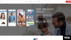 Homepage aplikasi kencan online Donald Daters.