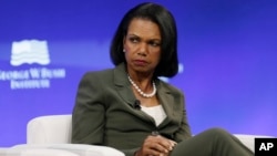 赖斯2017年10月出席一场研讨会（美联社）