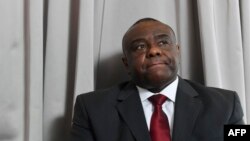 L'ancien vice-président de la République démocratique du Congo, Jean-Pierre Bemba, lors d'une conférence de presse à Bruxelles, le 24 juillet 2018.