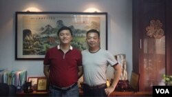 唐恺（左）和六四后被通缉的学运领袖杨涛曾被关在秦城监狱同一监号（唐恺提供）