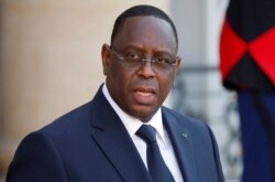 Senegal's President Macky Sall leaves after meeting with French President Emmanuel Macron at the Elysee Palace in Paris, May 15, 2019.
