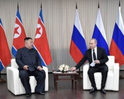 김정은 북한 국무위원장과 블라디미르 푸틴 러시아 대통령이 지난해 4월 블라디보스토크에서 회담했다.