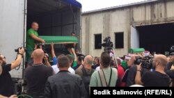 Bosnia and Herzegovina - The remains of 50 victims of the Srebrenica genocide had arrived to the Memorial centre Srebrenica - Potočari, July 8, 2022.