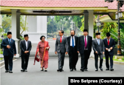 Para Ketum Parpol Koalisi melakukan pertemuan sekaligus makan siang bersama sebelum pelantikan menteri dan wakil menteri baru. (Foto: Biro Setpres)