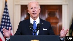 Presiden Amerika Joe Biden memberikan pernyataan pasca keputusan Mahkamah Agung AS membatalkan putusan pengadilan "Roe v. Wade tahun 1973", di Gedung Putih hari Jumat (24/6) 