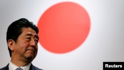 지난 2017년 3월 일본 자민당 당 대회에 참석한 아베 신조 전 총리.