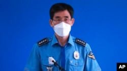 박상춘 인천해양경찰서장이 16일 오후 인천시 연수구 인천해양경찰서에서 '서해 공무원 피격사건' 최종 수사 결과 브리핑을 하고 있다.