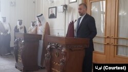 کنفرانس خبری وزیران امور خارجه ایران و قطر - ایرنا