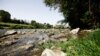 Italy's historic River Tiber is seen with low water levels near Ponte Milvio, in Rome, June 21, 2022.