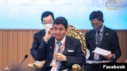 រដ្ឋមន្រ្តី​ការពារ​ជាតិ​ជប៉ុន លោក Nobuo Kishi ចូលរួម​នៅ​ក្នុង​កិច្ច​ប្រជុំ​រដ្ឋមន្ត្រី​កាពារជាតិ​អាស៊ាន-ជប៉ុន នៅ​រាជធានី​ភ្នំពេញ កាល​ពី​ថ្ងៃ​ទី​២២ ខែ​មិថុនា ឆ្នាំ​២០២២។ (Facebook/General Tea Banh)