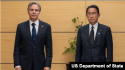 美国国务卿布林肯2022年7月11日在东京与日本首相岸田文雄会面。（布林肯国务卿推特账号）