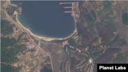 금강산 관광지구 일대를 촬영한 19일 자 위성사진. 자료=Planet Labs