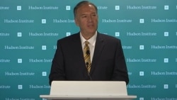 美国前国务卿蓬佩奥（Michael Pompeo）在华盛顿智库哈德逊研究所发表演讲。（照片来源：视频截图）