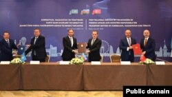 Azərbaycan, Türkiyə və Qazaxıstan nazirləri bəyyannamə imzalayıb