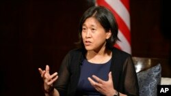 FILE - U.S. Trade Representative Katherine Tai is pictured during an interview with The Associated Press in Bangkok, Thailand, May 20, 2022.