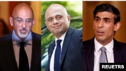 از راست به چپ: ریشی سوناک، ساجد جاوید و ناظم زهاوی