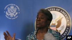 Dubes AS untuk PBB Linda Thomas-Greenfield di Ankara, Turki, 4 Juni 2021. 