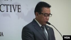 Menteri Koordinator bidang Politik, Hukum dan Keamanan Djoko Suyanto. (VOA/Iris Gera)