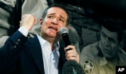 Republican presidential candidate Sen. Ted Cruz of Texas calls upon his supporters get out the vote during Mississippi's primary Tuesday, during a campaign stop in Florence, Miss., March 7, 2016.