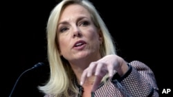 Homeland Security Secretary Kirstjen Nielsen testifies before the Senate Judiciary Committee on Capitol Hill, Jan. 16, 2018.