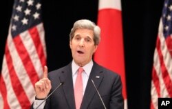 북한의 3차 핵실험으로 한반도 긴장이 고조된 지난 2013년 4월 존 케리 미국 국무장관이 한국과 일본을 방문하고 대응 방안을 논의했다.