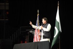 Pakistani Prime Minister Imran Khan addresses Pakistani Americans at Capital One Arena in Washington, July 21, 2019. (Source - Prime Minster Khan's press service)