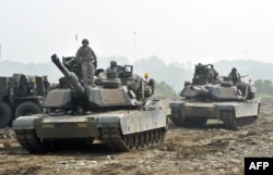 주한미군 제2보병사단 기갑부대가 지난 2013년 5월 연천에서 열린 한미합동도강훈련에 참가했다. (자료사진)