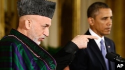 Afg'oniston va Amerika rahbarlari Hamid Karzay va Barak Obama