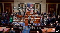 ალეხანდრო მაიორკასის იმპიჩმენტზე გამართული კენჭისყრის შედეგები წარმომადგენელთა პალატის ტელეეკრანზე