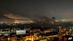 黎巴嫩首都贝鲁特遭到以色列空袭。(2024年10月5日)