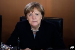 German Chancellor Angela Merkel attends the weekly cabinet meeting of the German government at the chancellery in Berlin, Feb. 15, 2017.